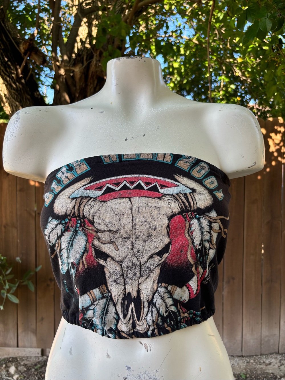 Vtg Daytona Beach FL Bike Week Reworked Tube Top/ Bandeau size Medium.